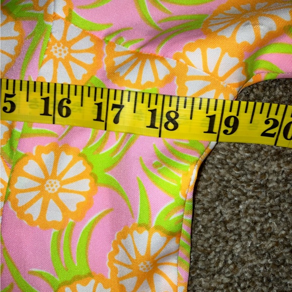 Vintage The Lilly Pulitzer Floral Neon 70’s Dress Tea Length Ruffled collar arms - Picture 3 of 7